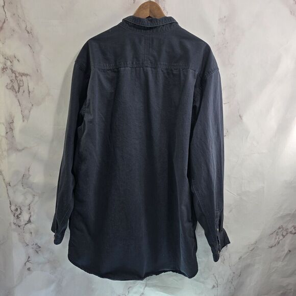 Wrangler Shirt Mens XXL Black Riggs Workwear Brushpopper Button Down Thick - Picture 5 of 10